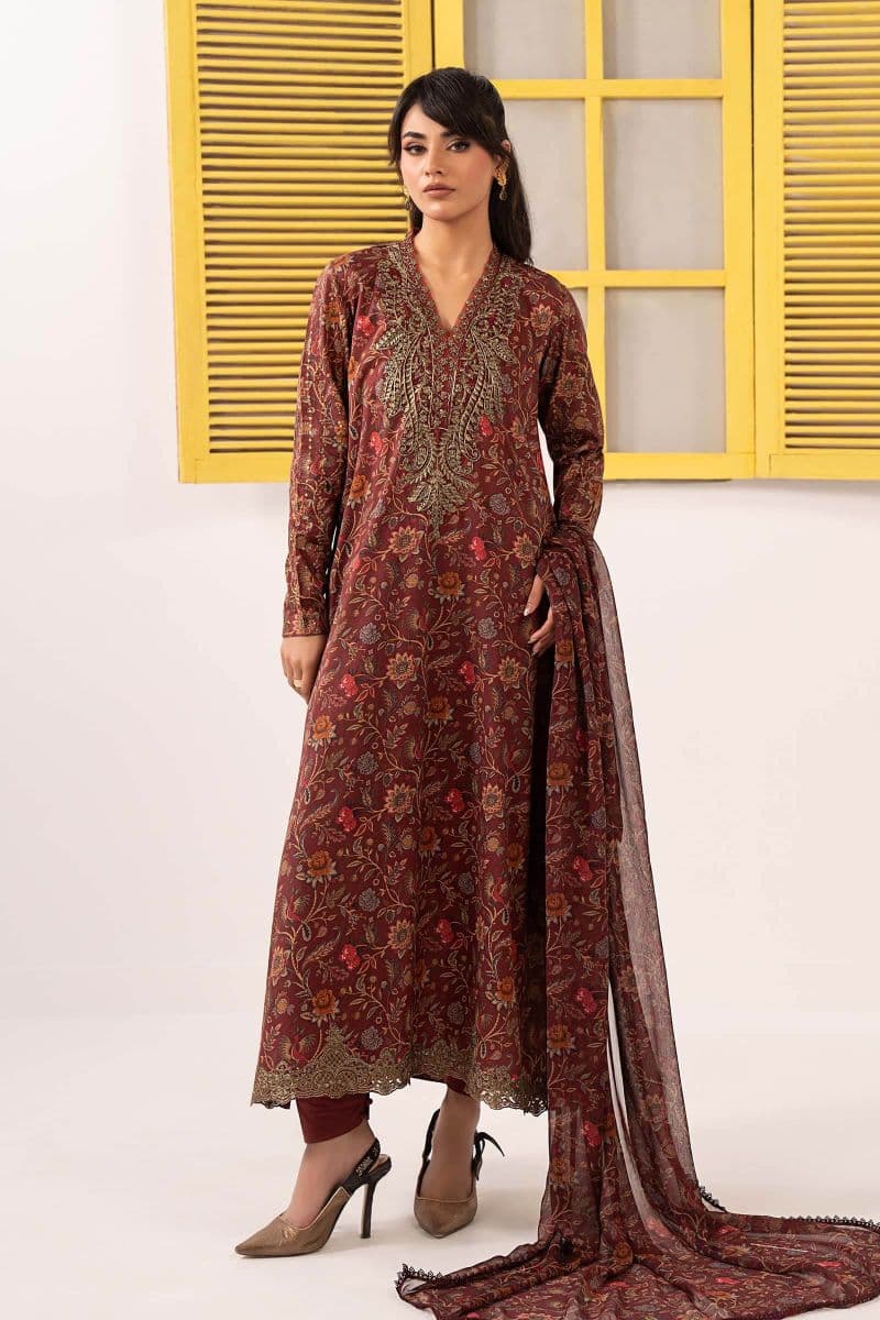 3 Piece Embroidered Dobby Lawn Suit thumbnail