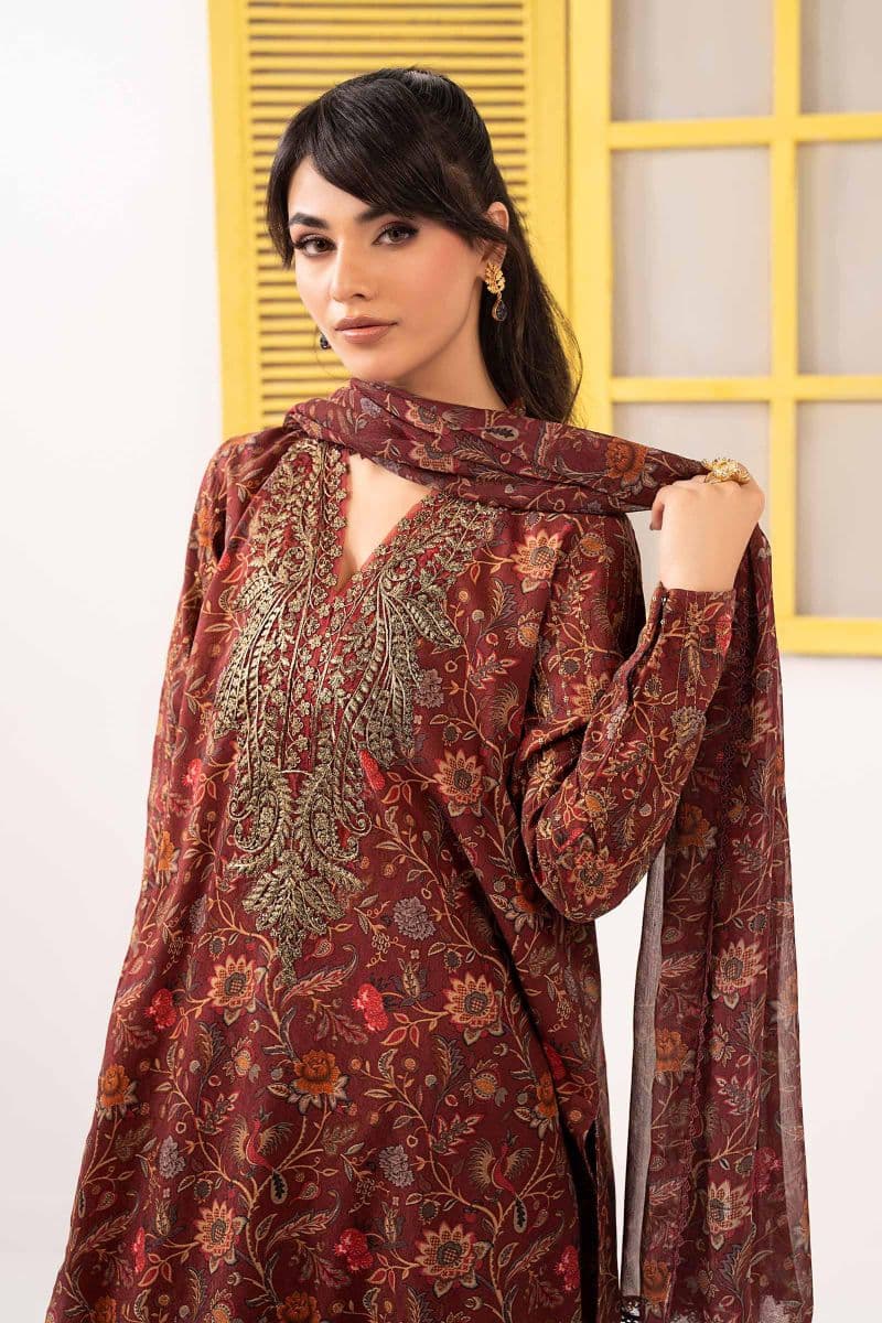3 Piece Embroidered Dobby Lawn Suit thumbnail