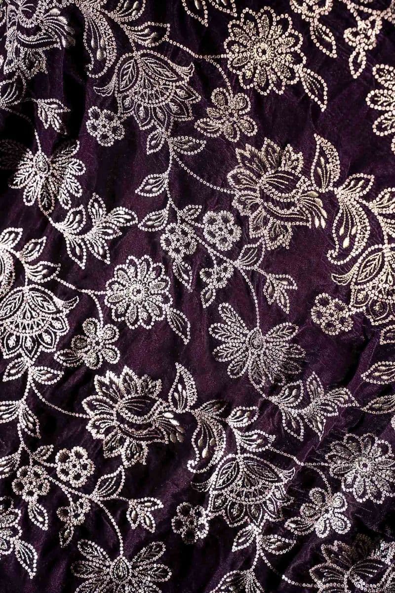 Embroidered Velvet Fabric (1Pc) thumbnail