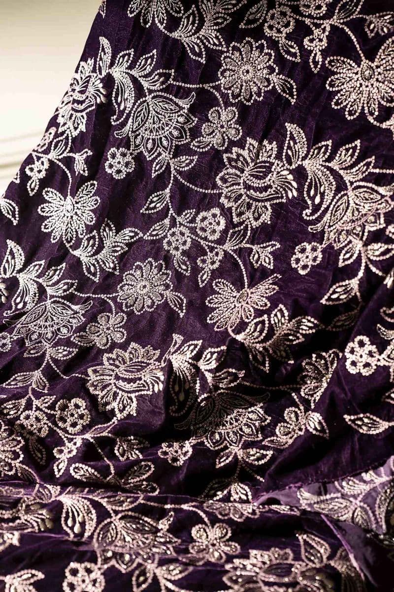 Embroidered Velvet Fabric (1Pc) thumbnail