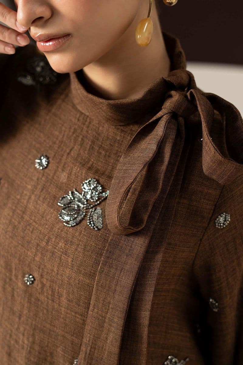 Embroidered Tropical Slub Khaddar Shirt
