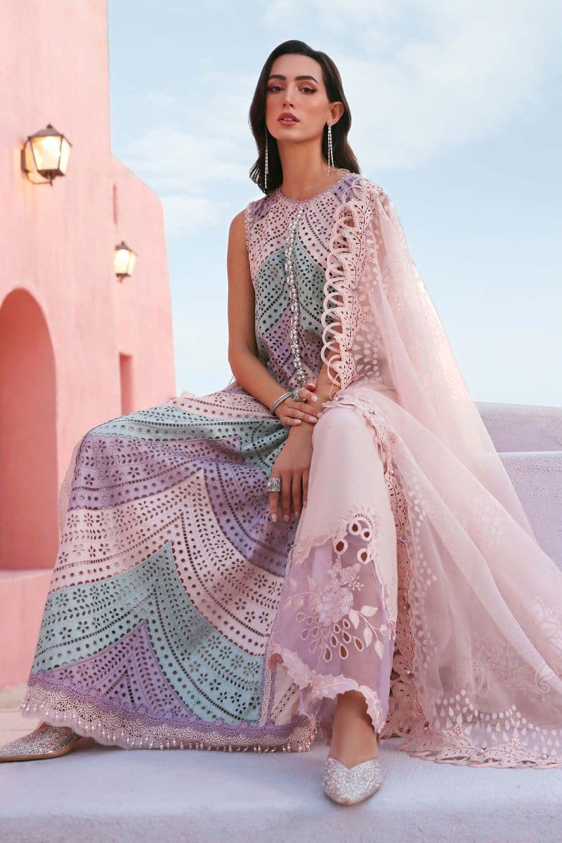 3 Piece Unstitched Embroidered Lawn Suit thumbnail