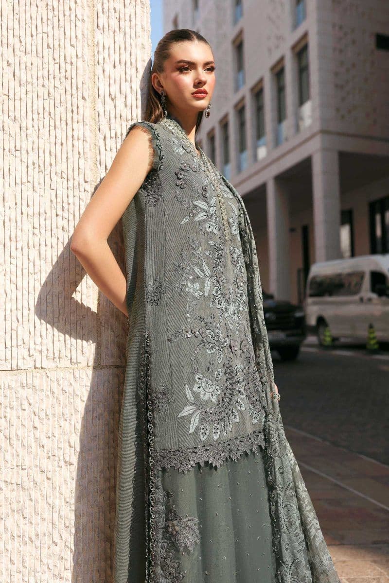 3 Piece Unstitched Embroidered Lawn Karandi Suit thumbnail