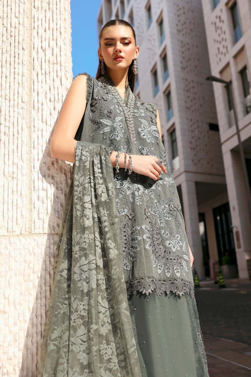 3 Piece Unstitched Embroidered Lawn Karandi Suit thumbnail
