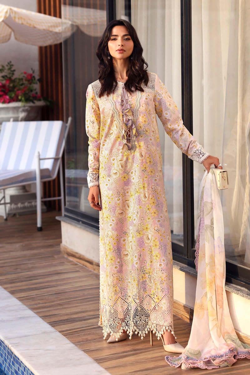 3 Piece Unstitched Embroidered Lawn Suit thumbnail