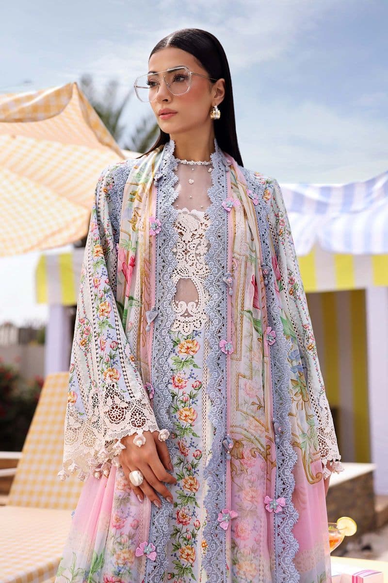 3 Piece Unstitched Embroidered Lawn Suit thumbnail