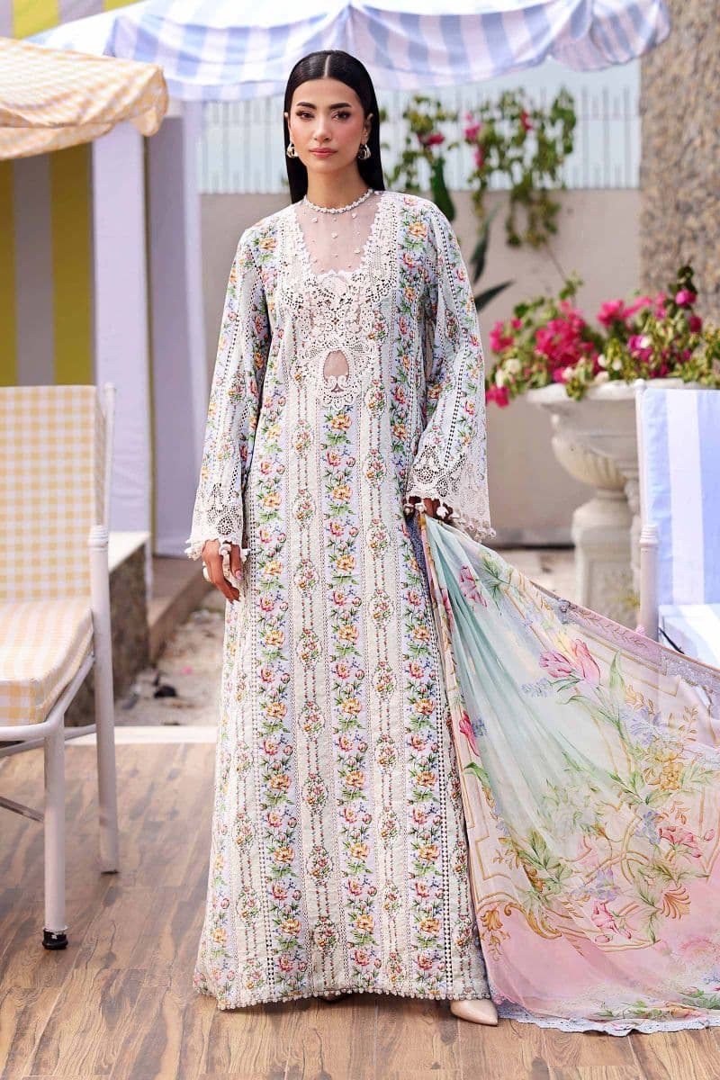 3 Piece Unstitched Embroidered Lawn Suit thumbnail