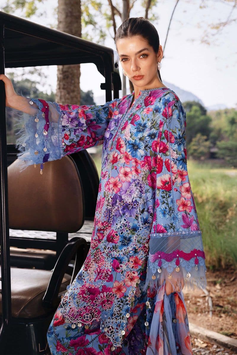 3 Piece Unstitched Embroidered Lawn Suit thumbnail