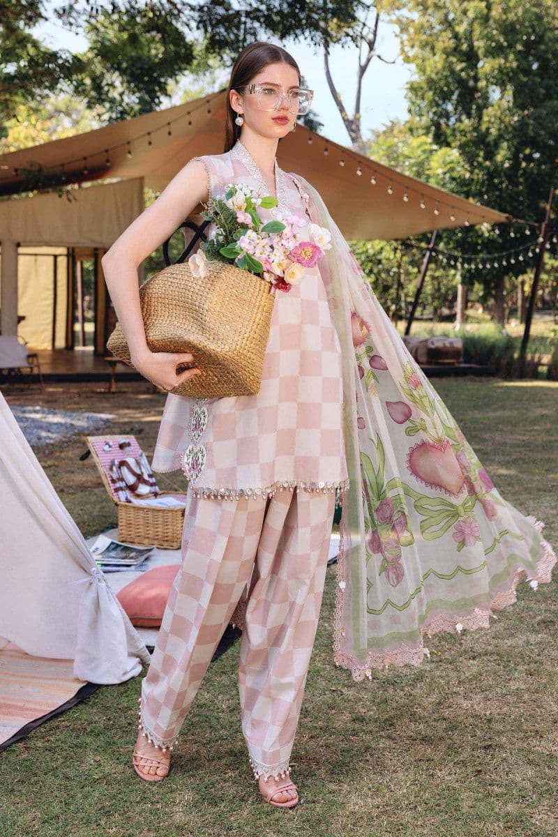 3 Piece Unstitched Embroidered Lawn Suit thumbnail