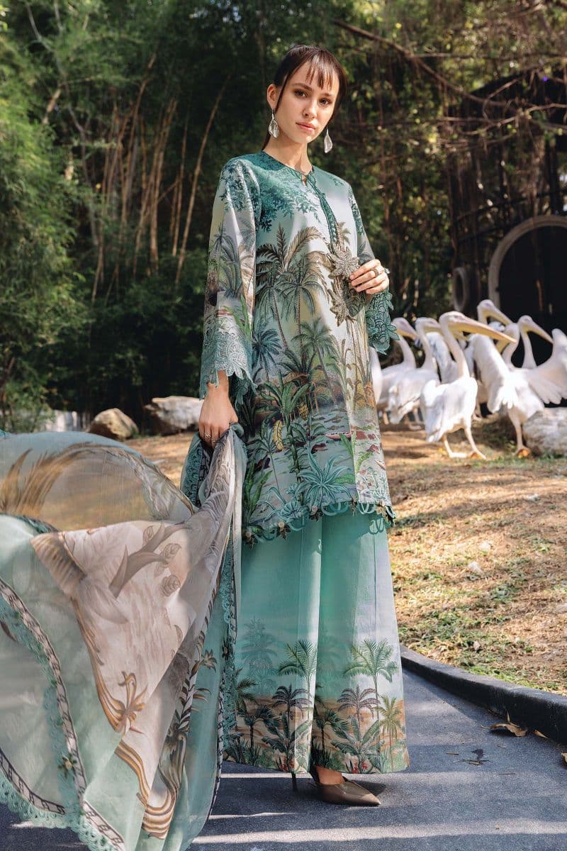 3 Piece Unstitched Embroidered Lawn Suit thumbnail