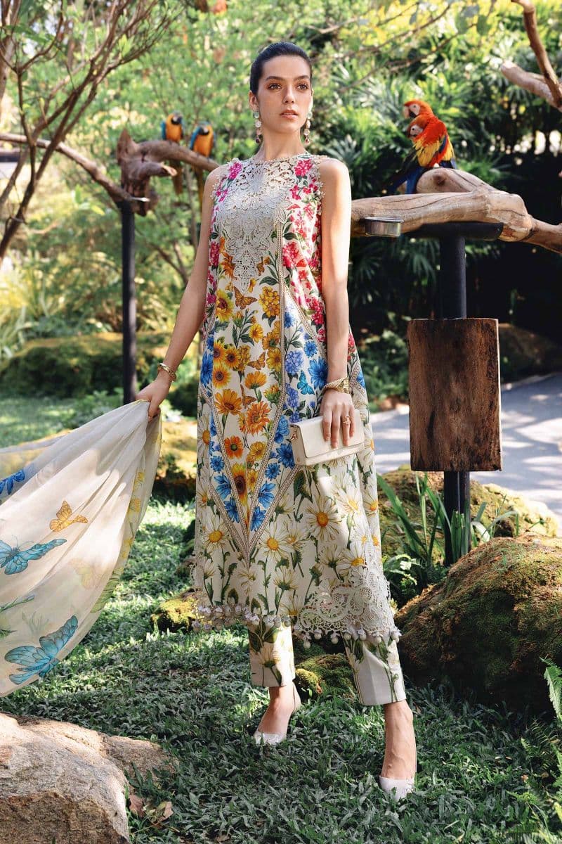 3 Piece Unstitched Embroidered Lawn Suit thumbnail