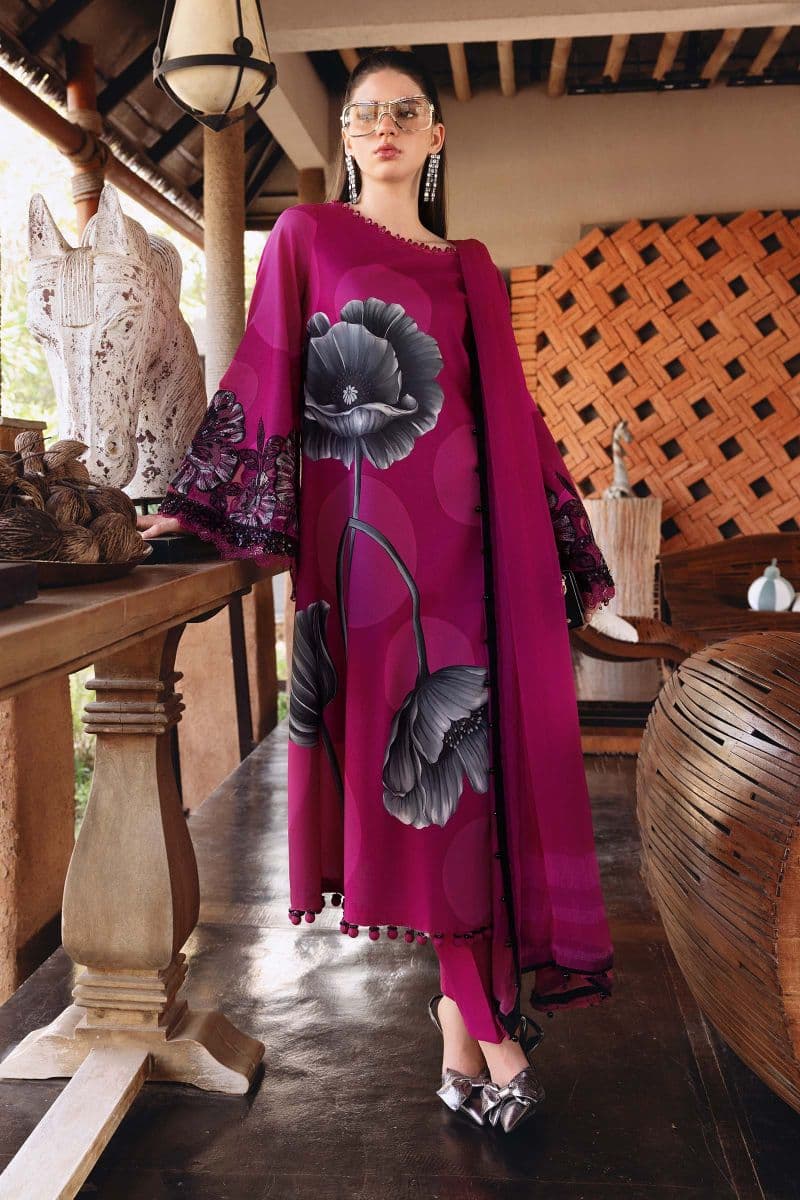 3 Piece Unstitched Embroidered Lawn Suit thumbnail