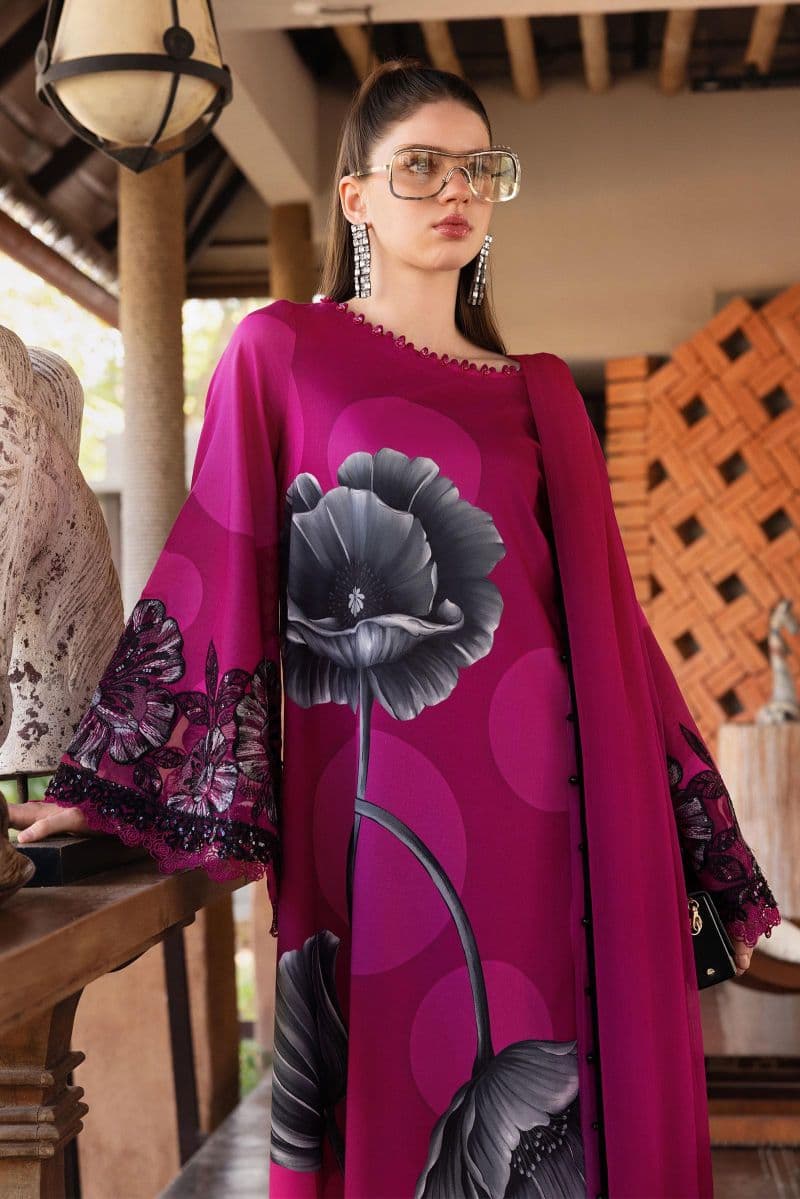 3 Piece Unstitched Embroidered Lawn Suit thumbnail