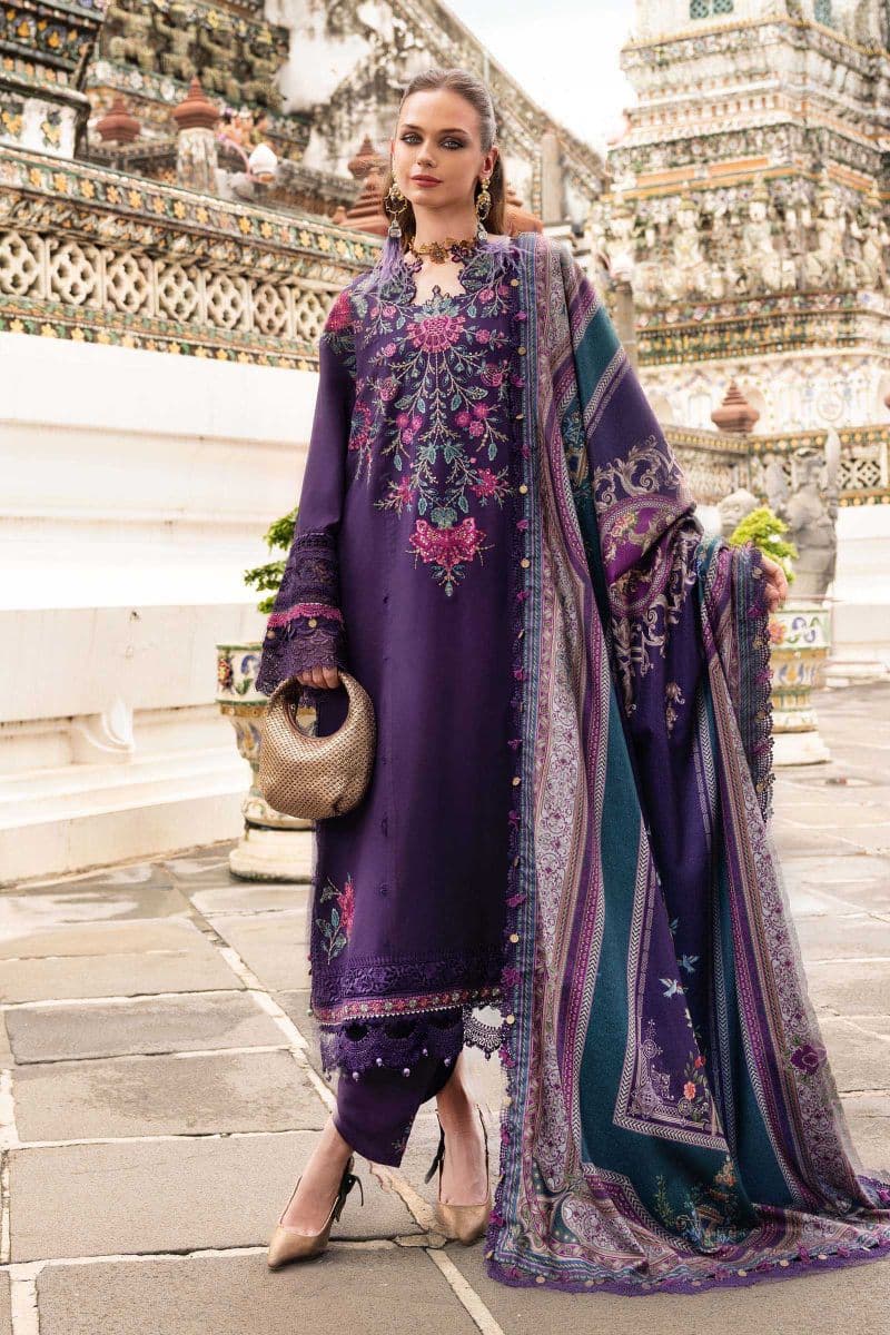 3 Piece Unstitched Embroidered Twill Linen Suit thumbnail