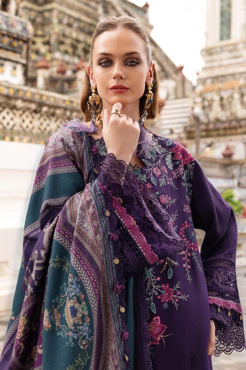 3 Piece Unstitched Embroidered Twill Linen Suit thumbnail