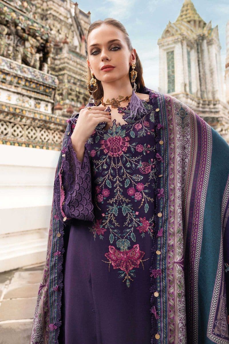 3 Piece Unstitched Embroidered Twill Linen Suit thumbnail