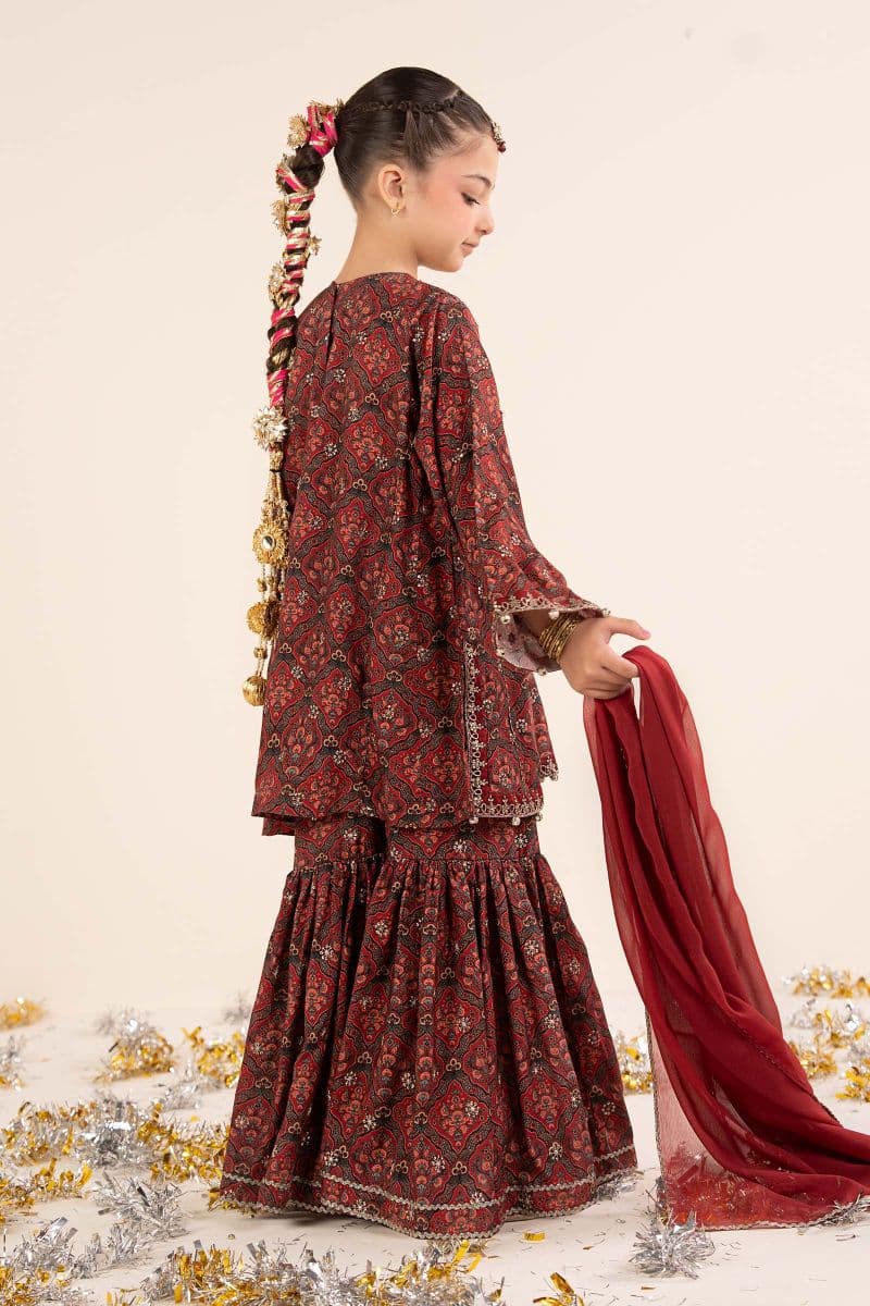 3 Piece Embroidered Raw Silk Suit thumbnail