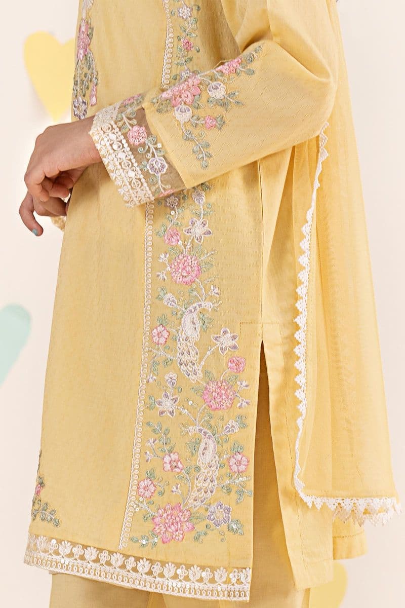 3 Piece Embroidered Dobby Lawn Suit