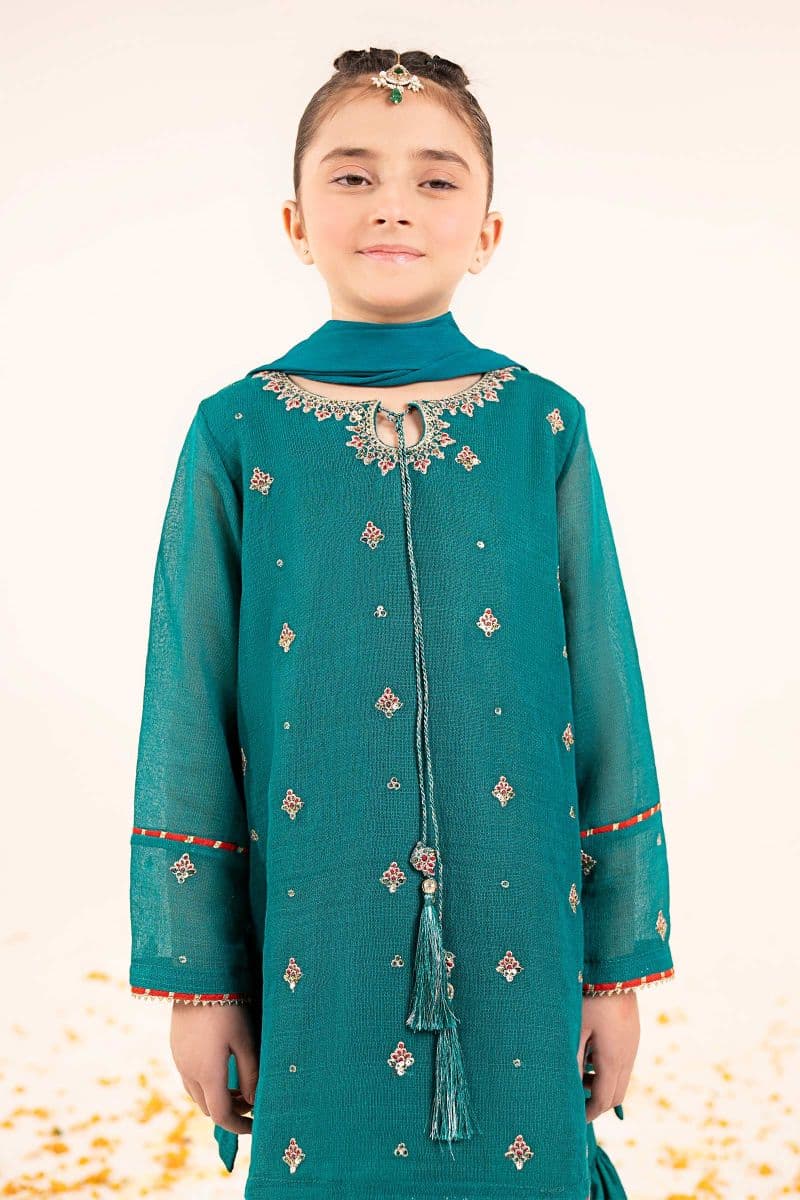 3 Piece Embroidered Cotton Net Suit thumbnail