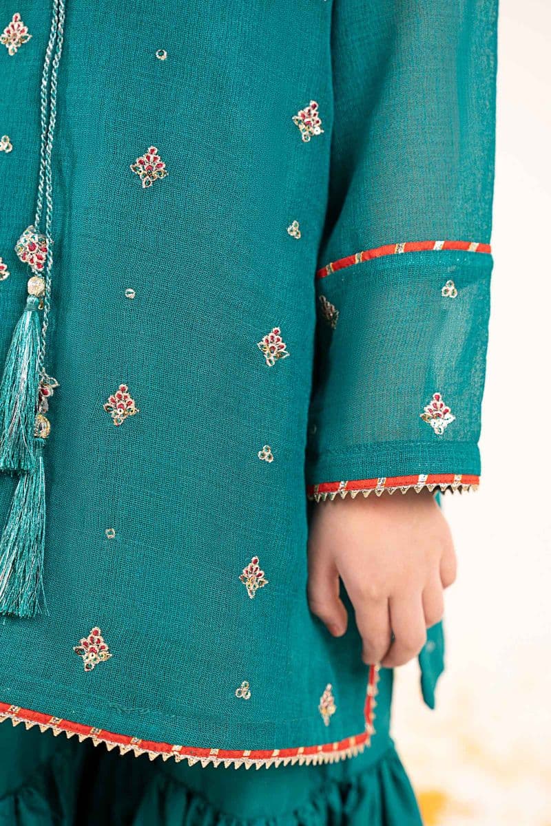 3 Piece Embroidered Cotton Net Suit thumbnail