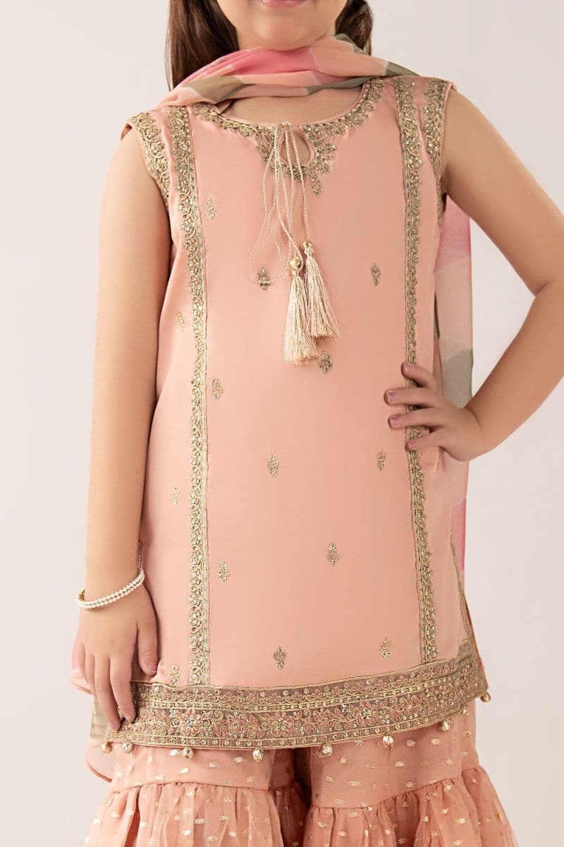 3 Piece Embroidered Cotton Satin Suit thumbnail