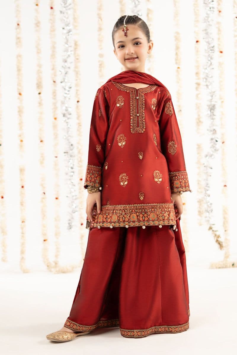 3 Piece Printed Two Tone Silk Suit thumbnail