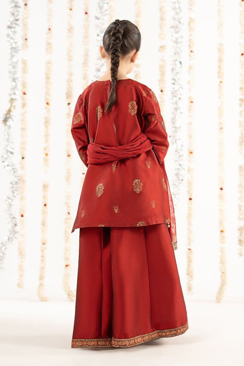 3 Piece Printed Two Tone Silk Suit thumbnail