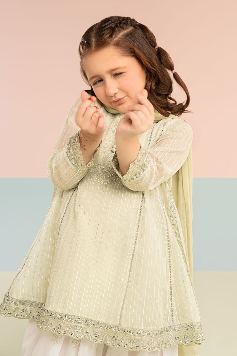 3 Piece Embroidered Striped Lurex Yarn Dyed Suit thumbnail