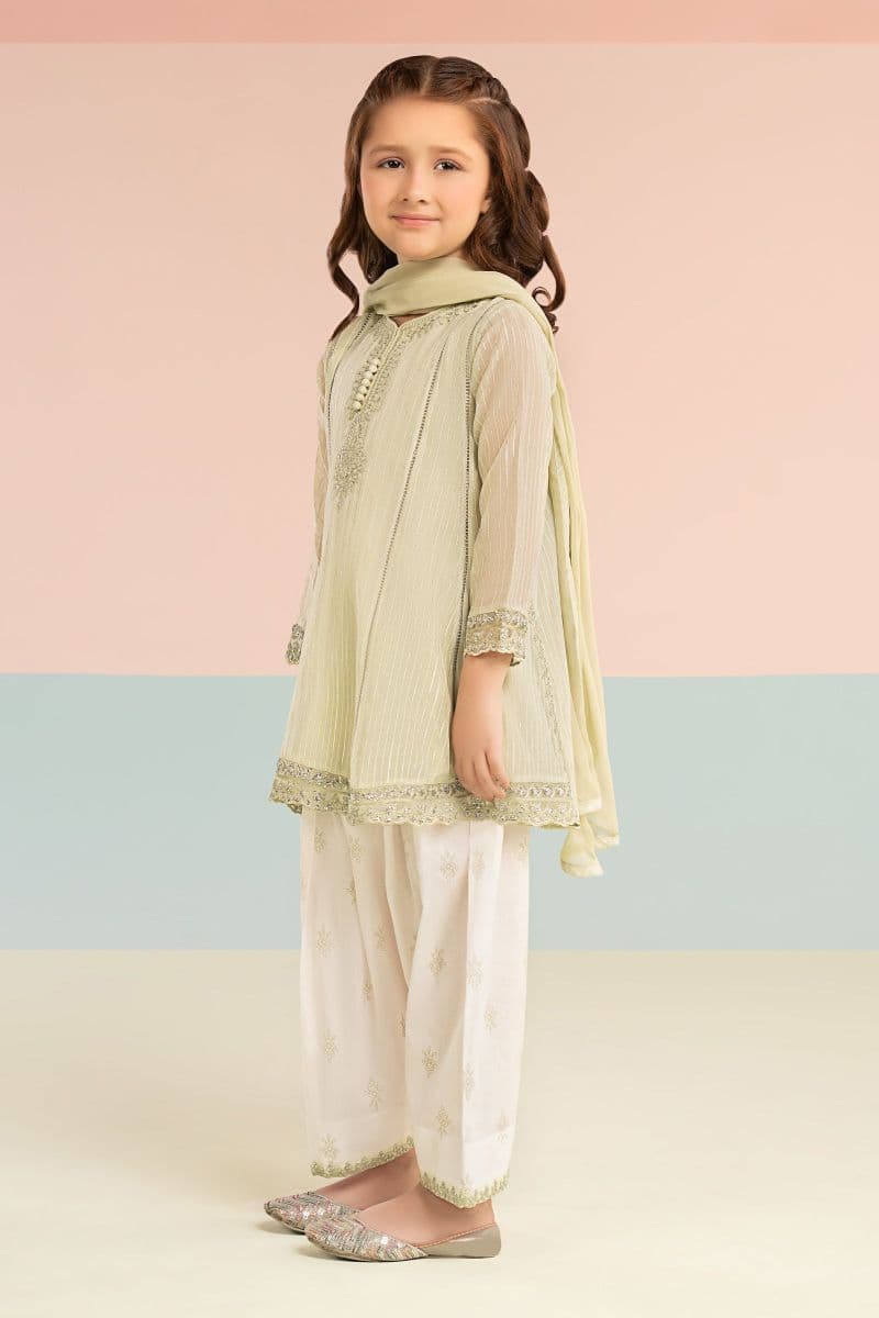 3 Piece Embroidered Striped Lurex Yarn Dyed Suit thumbnail