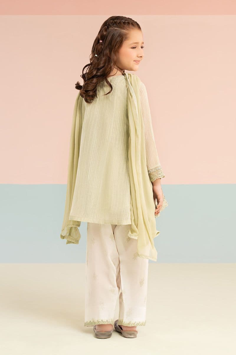 3 Piece Embroidered Striped Lurex Yarn Dyed Suit thumbnail