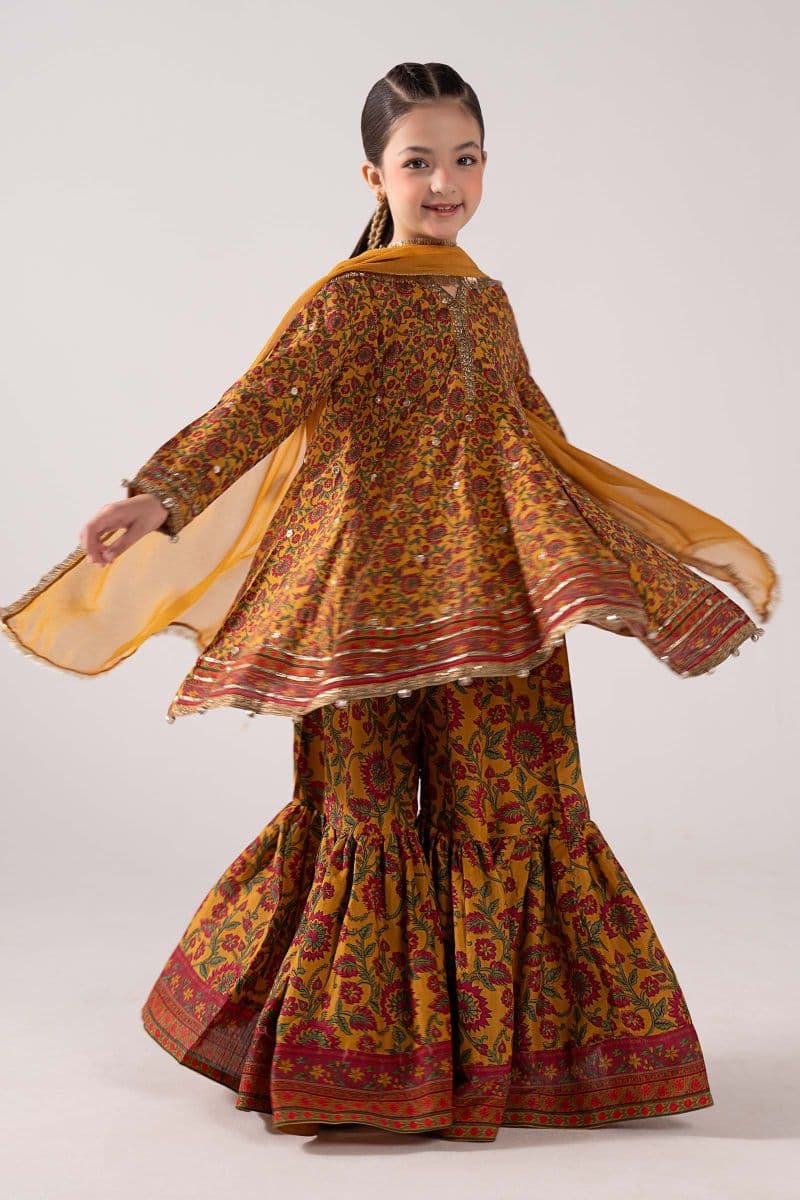 3 Piece Embroidered Raw Silk Suit thumbnail