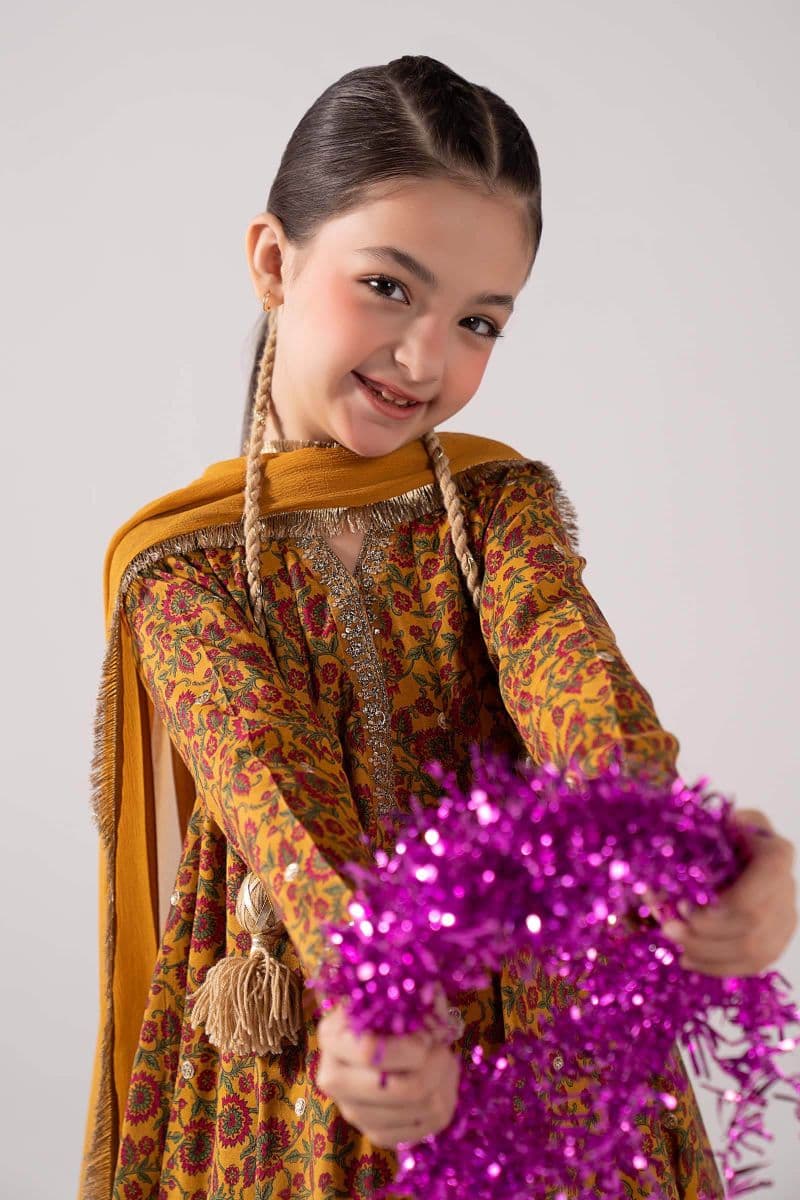 3 Piece Embroidered Raw Silk Suit thumbnail