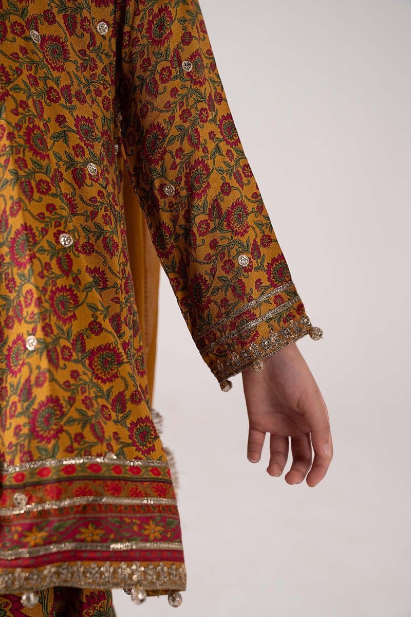 3 Piece Embroidered Raw Silk Suit thumbnail