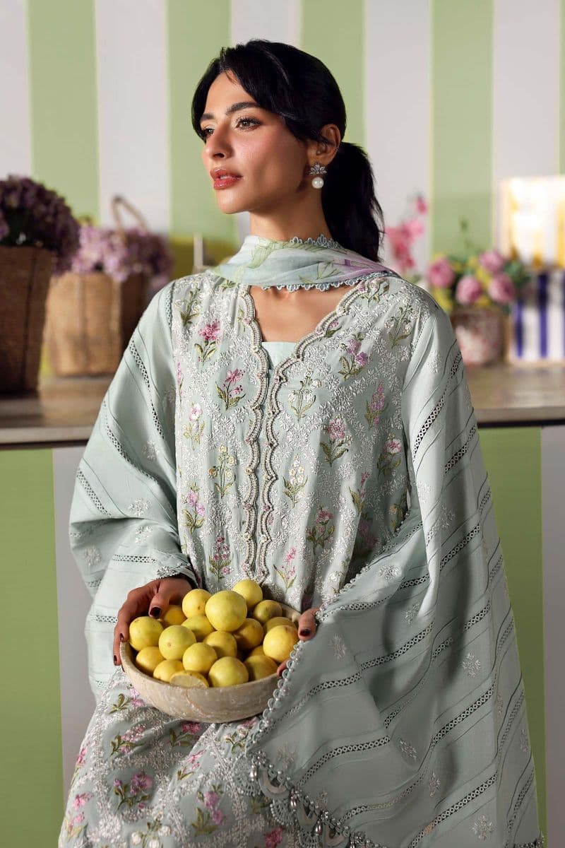 3 Piece Unstitched Embroidered Lawn Suit thumbnail