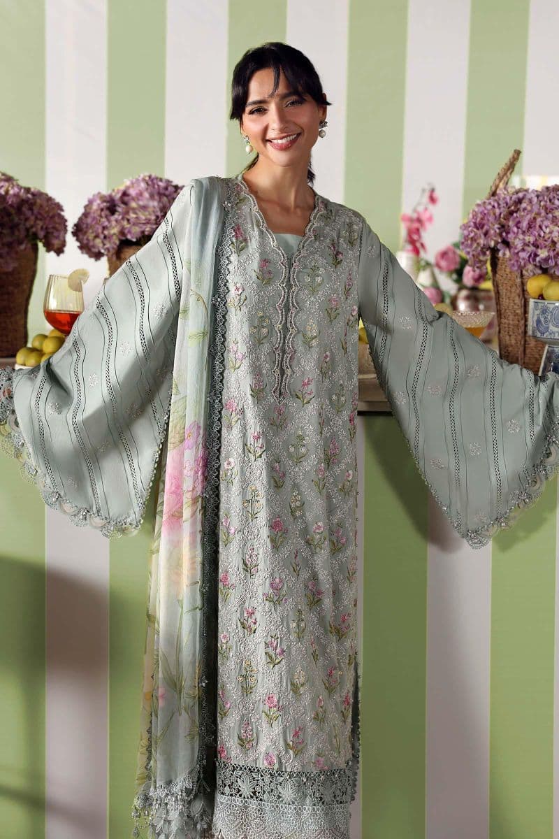 3 Piece Unstitched Embroidered Lawn Suit thumbnail