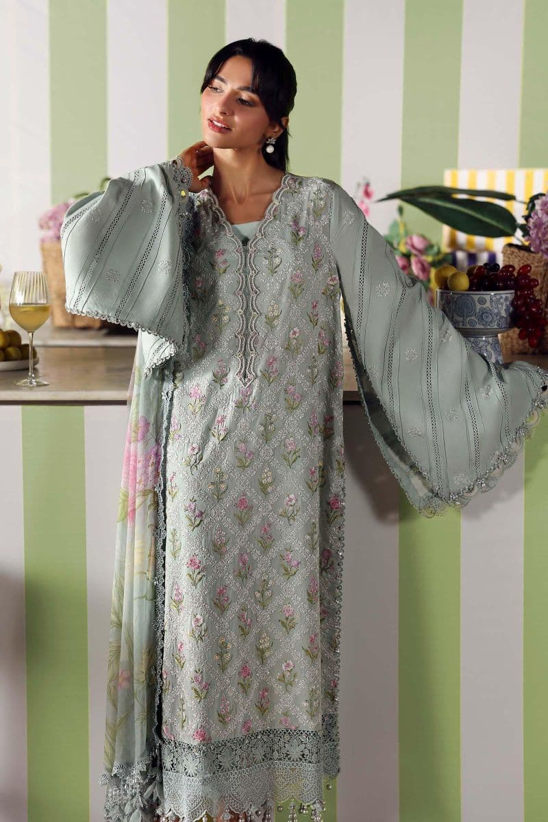 3 Piece Unstitched Embroidered Lawn Suit thumbnail