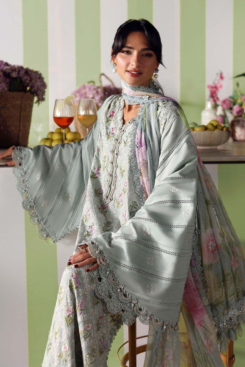 3 Piece Unstitched Embroidered Lawn Suit thumbnail