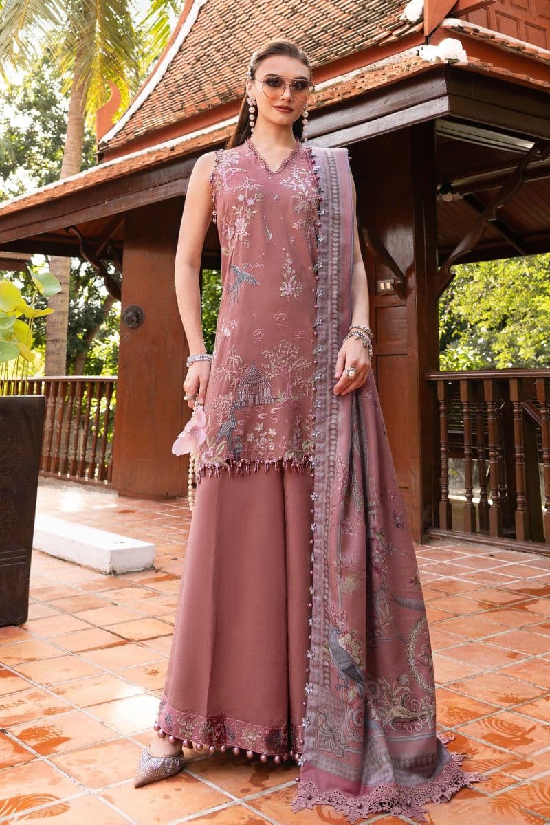3 Piece Unstitched Embroidered Twill Linen Suit