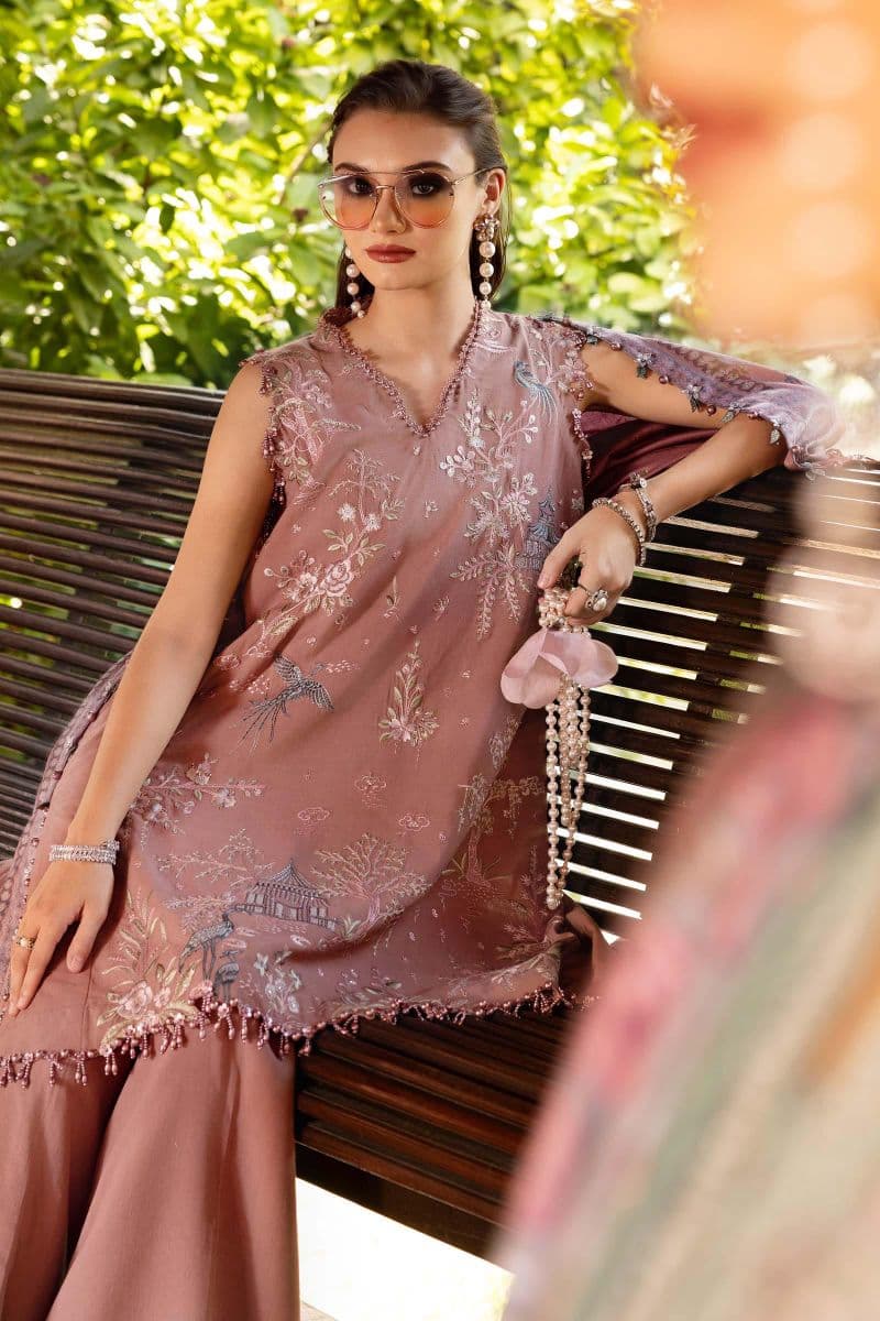 3 Piece Unstitched Embroidered Twill Linen Suit