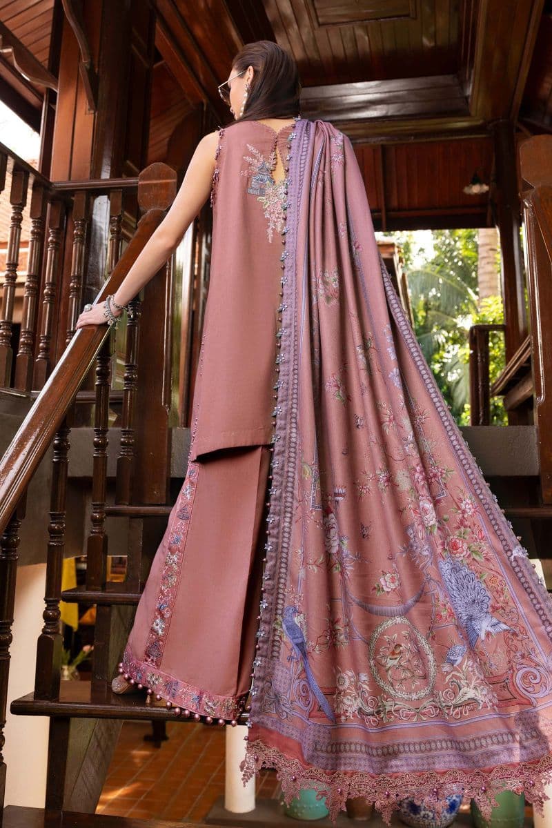 3 Piece Unstitched Embroidered Twill Linen Suit