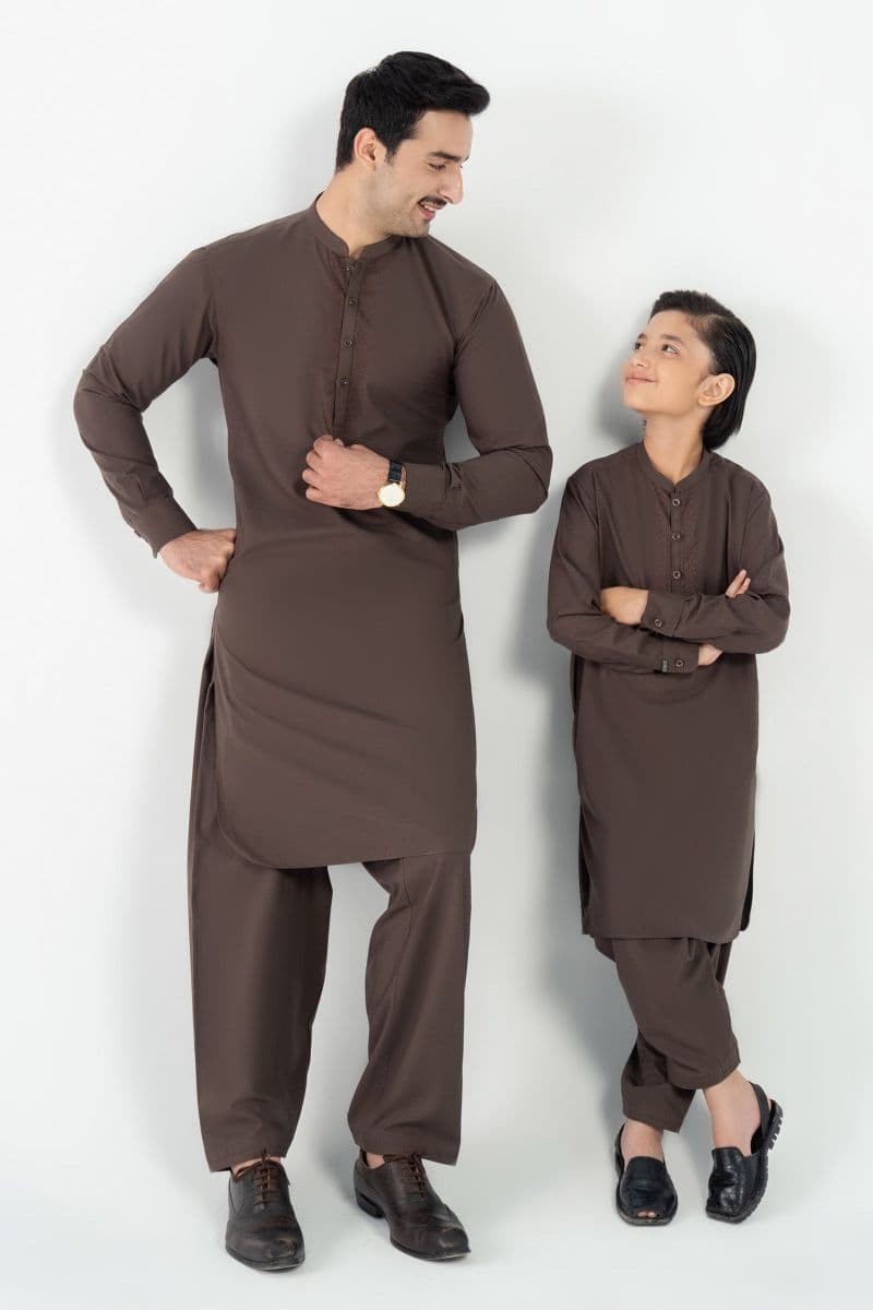 2 Piece Embroidered Blended Suit