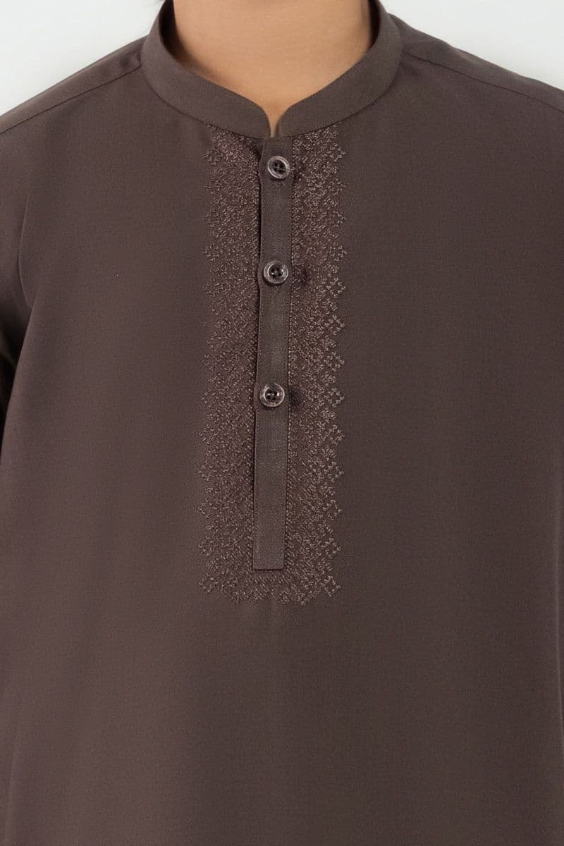 2 Piece Embroidered Blended Suit