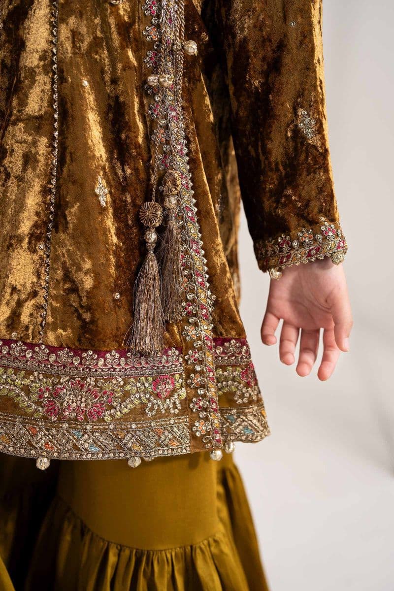3 Piece Embroidered Velvet Suit
