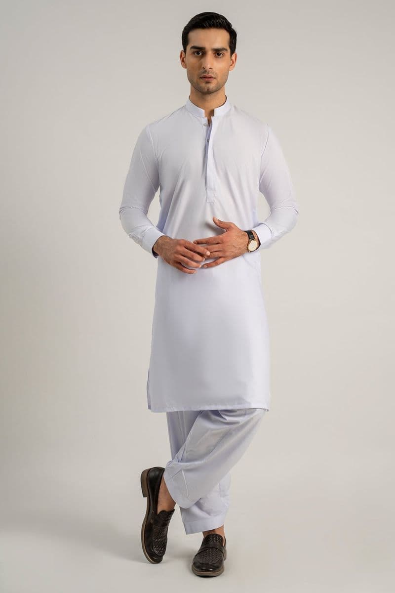 Blended Kameez Shalwar - White thumbnail