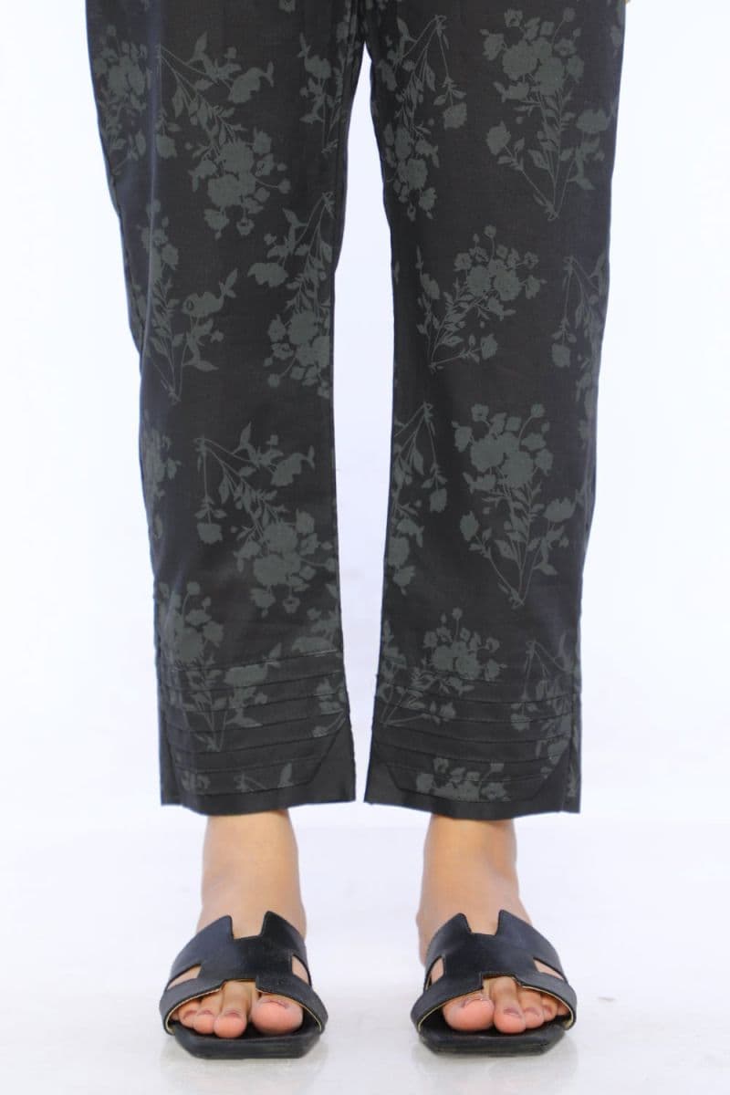 Black Cambric Embroidered Shalwar
