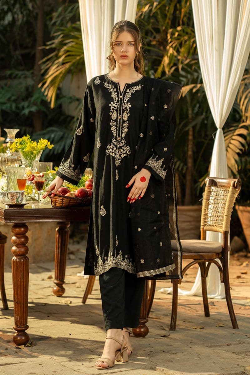 3 Piece - Embroidered Raw Silk Suit thumbnail