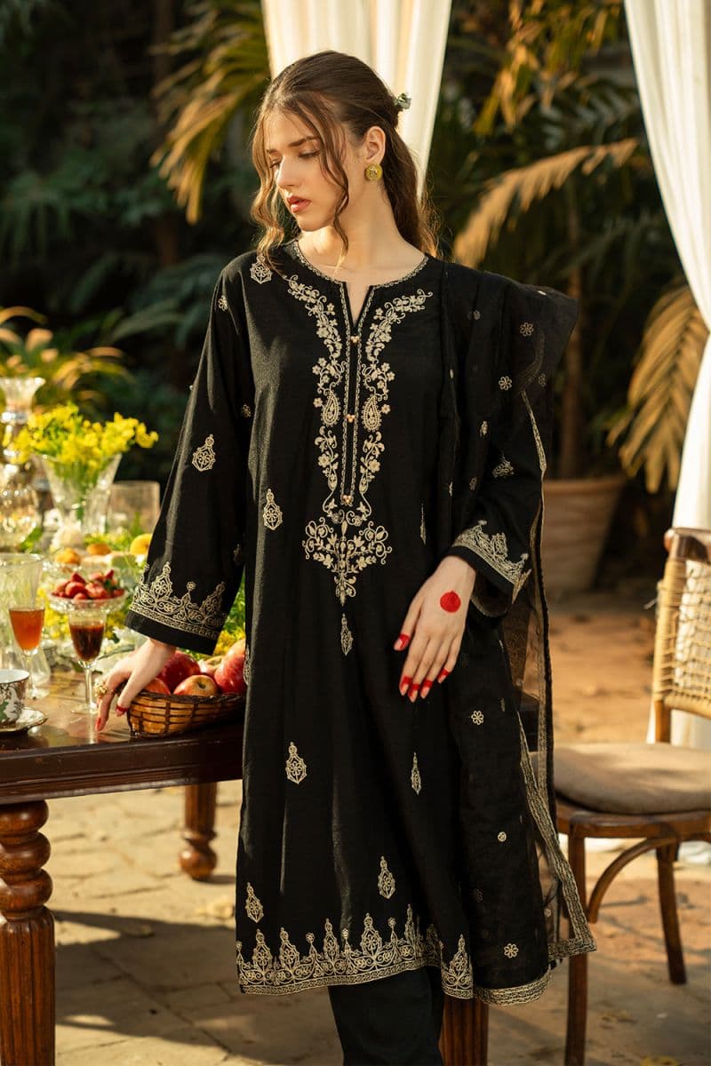 3 Piece - Embroidered Raw Silk Suit thumbnail