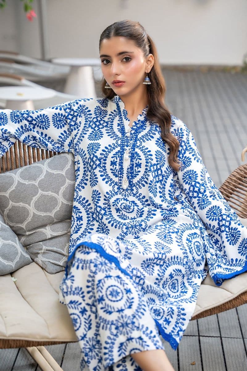 2 Piece - Printed Linen Suit