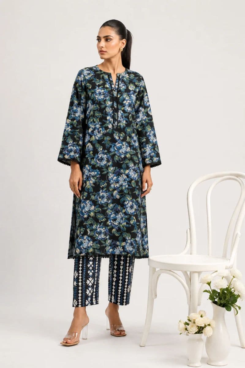 2-PIECE PRINTED CAMBRIC SUIT