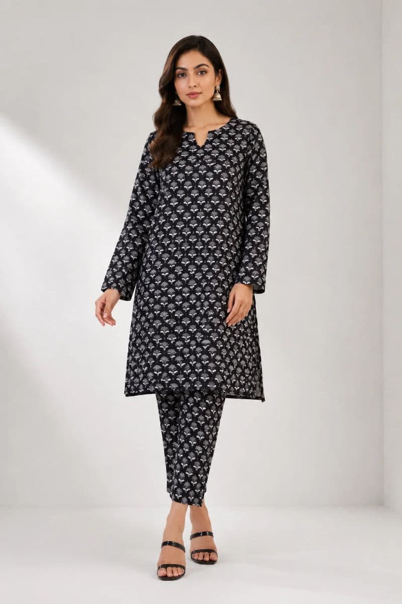2-PIECE PRINTED CAMBRIC SUIT